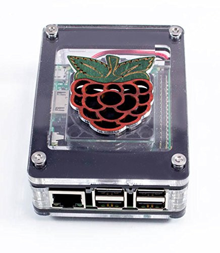 C4Labs - Zebra Inlay Fan Case (Black Ice) ~ for Raspberry Pi 4B, 3B+ 3, Pi 2