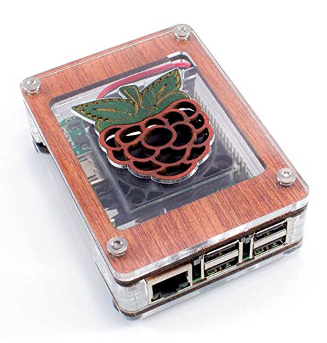 C4Labs - Zebra Fan Inlay Case (Wood) ~ for Raspberry Pi 4B, 3B+, 3, Pi 2