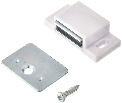 Shutter Hardware 50631-R Box of 10- 15lb Single Magnetic Catch White/zinc Retail Pack.