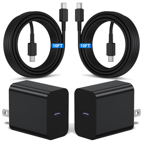 2Pack 45W Super Fast Charger Type C 10ft, USB C Wall Charging Block Adapter and Long Android Phone Charger Cable Cord for Samsung Galaxy S23 Ultra/S23/S23+/S22/S22 Ultra/S22 Plus/S21/Note 20/Note10+