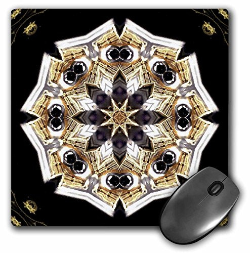 3dRose LLC 8 x 8 x 0.25 Inches Black Diamond Flower Mouse Pad (mp_4008_1)
