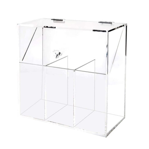 KUYYFDS Makeup Brush Holder with Lid Clear Acrylic Makeup Brush Organizer Make Up Storage,Cosmetic Organiser Compartment Cosmetic Brush Storage Box