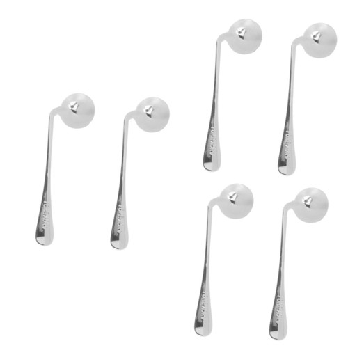 Hemoton 6 Pcs Weighted Utensils for Hand Left Handed Spoon Utensils Adaptive Spoon Adapted Cutlery Right Angled Curved Utensils Elderly Human Body Stainless Steel Equipment