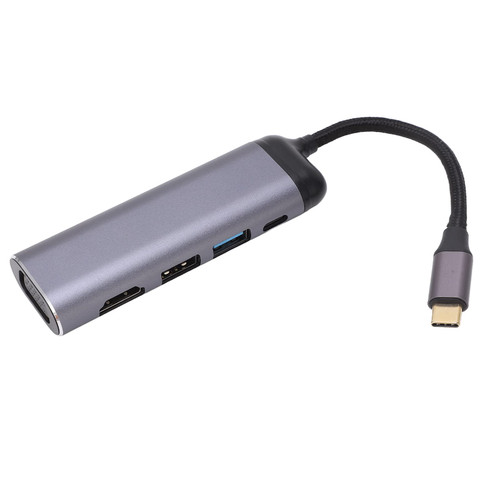 Secure Plug and Play Docking Station VGA USB3.1 USB2.0 PD100 USB C Hub for Notebook