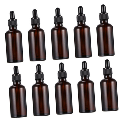 SOLUSTRE 10 Pcs Glass Essential Oil Bottle Brown Dropper Bottles Bottles Eye Dropper Bottles Essential Oils Bottles Pipette Bottle Aroma Cosmetic Travel Perfume Container Bottle