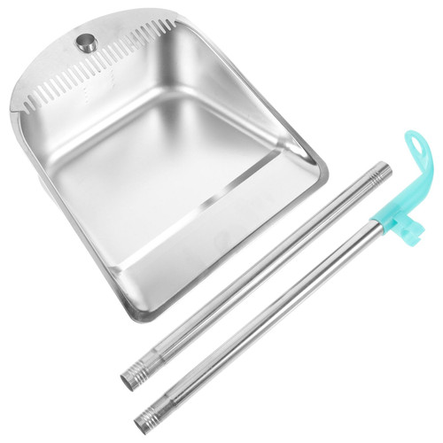 Veemoon Dustpan for Kitchen Upright Dustpan Stand up Dust Pan Cleaning Dustpan Standing Dustpan Cleaning Dust Pan Garbage Shovel Metal Dustpan Stainless Steel Cleaning Supplies Long Handle