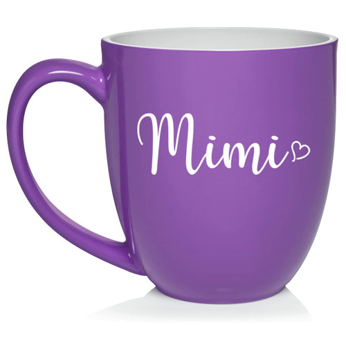 Daylor Mimi With Heart Ceramic Coffee Mug Tea Cup Gift (16oz Purple) Daylor Mimi With Heart Ceramic Coffee Mug Tea Cup Gift (16oz Purple)