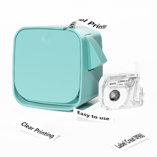 Label Maker Machine with Tape, Bluetooth Portable Mini Label Maker Printer for Organizing Office/Home Supplies, Small Sticker Labeler Multiple Templates Easy to Use Inkless Rechargeable, M960 Green