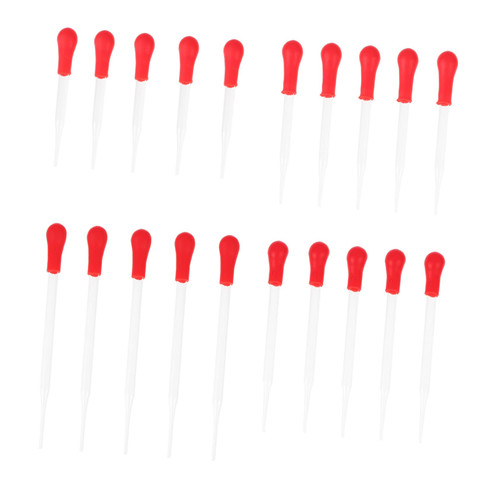Baluue 20pcs Dropper Dropping Pipettes Laboratory Pipettes Transfer Pipettes Glass Silica Gel Liquid
