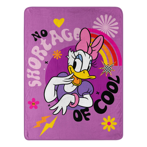 Northwest Donald Duck/Daisy Duck Micro Raschel Throw Blanket, 46" x 60", Cool Daisy