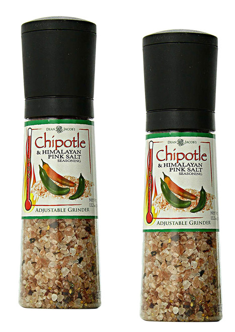 Jumbo Grinder 2 pack of Dean Jacobs Chipotle and Himalayan Pink Salt Seasoning, 13.2 Oz ea - a Nice Finishing Blend of Chipotle Peppers and Pink Salt ready to grind fresh for a southwest spice blend Jumbo Grinder 2 pack of Dean Jacobs Chipotle and Himalayan Pink Salt Seasoning, 13.2 Oz ea - a Nice Finishing Blend of Chipotle Peppers and Pink Salt ready to grind fresh for a southwest spice blend