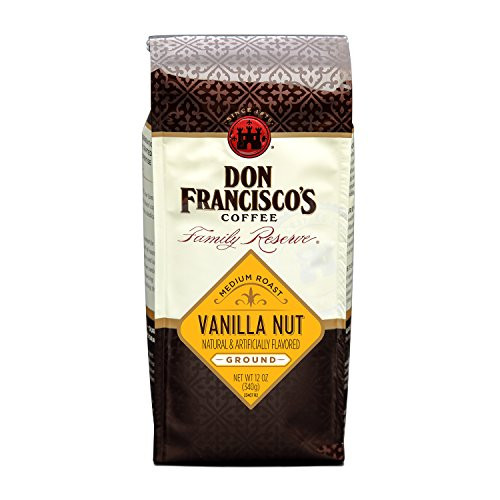 Don Francisco's Vanilla Nut Flavored Ground Coffee, 100% Arabica Beans, Medium Roast (12 Ounce Bag)