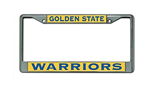 Rico Industries NBA Golden State Warriors Laser Cut Inlaid Standard Chrome License Plate Frame