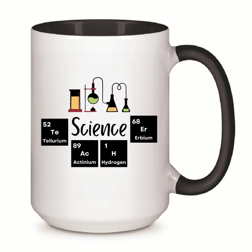 Science Teacher Gift Ideas Periodic Table Funny Design Elementary Chemistry 11oz 15oz Inner Color Accent Mug