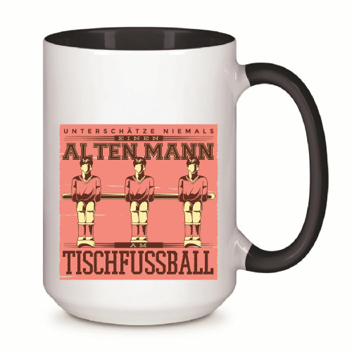 Gift for Table Football Players Never Underestimate an Old Man Present for All Ages 11oz 15oz Inner Color Accent Mug