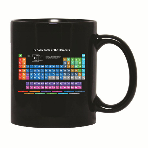 Gift for Chemistry Lovers Scientists Periodic Table of Elements 11oz 15oz Black Coffee Mug