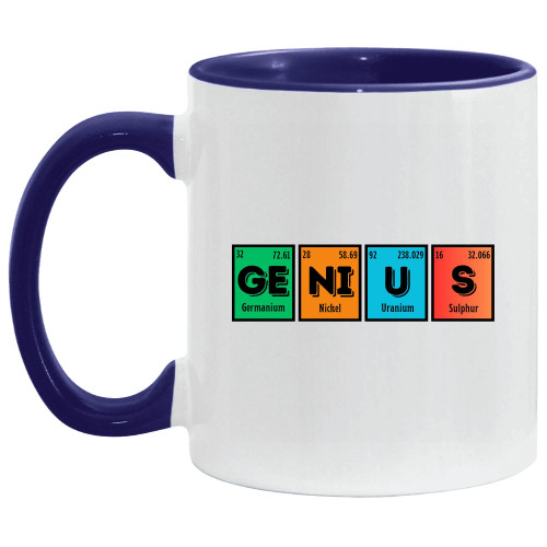 Funny White Gift for Chemistry Lovers Periodic Table of Elements Mug 11oz 15oz Inner Color Accent Mug