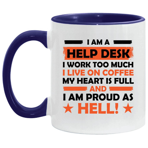 Caffeine Fueled Help Desk Worker Gift Idea for Busy Professionals 11oz 15oz Inner Color Accent Mug