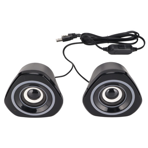 Cyrank Computer Speakers, USB Powered Gaming Speakers Portable Subwoofer with LED Light Mini Multimedia Speaker for Desktop Laptop Pc(Blue Light)