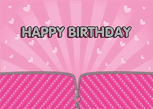 LYWYGG 7x5FT Birthday Party Backdrop Cute Pink Backdrop Happy Birthday Photography Backdrop for Studio Props Newborn Baby Shower CP-160 LYWYGG 7x5FT Birthday Party Backdrop Cute Pink Backdrop Happy Birthday Photography Backdrop for Studio Props Newborn Baby Shower CP-160