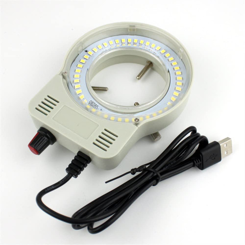 Microscope Accessories Kit for Adult Microscope Ring Light 48pcs LED Adjustable Ring Light Iluminator Lamp for Industry Stereo Microscope Industrial Camera Magnifier USB DC 5V Accessory (Color : Whit
