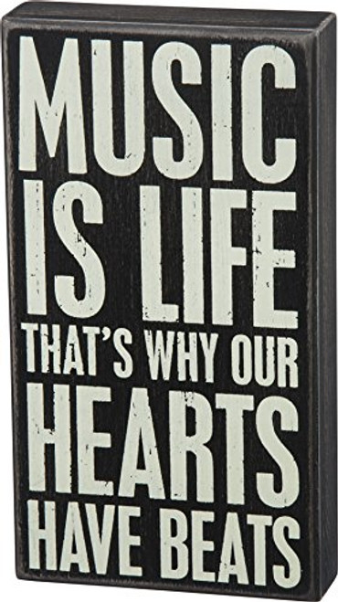 Primitives by Kathy Classic Box Sign, 6 x 11-Inches, Music is Life Primitives by Kathy Classic Box Sign, 6 x 11-Inches, Music is Life