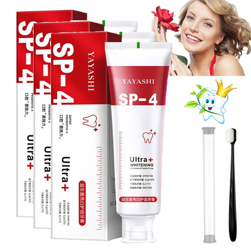 Sp-4 Ultra Whitening, Yayashi Sp-4 Probiotic Whitening Toothpaste, Yayashi Sp-4, SP-4 Probiotics Whitening Toothpaste, Yayashi SP-4 Toothpaste Fresh Breath Toothpaste (3 * 120g)