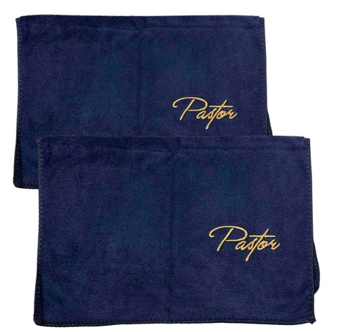 Westmon Works Pastor Towel Set in Navy Blue Christian Church Service Accessories, Set of 2