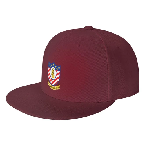 JPFFKXYH USS Ranger CVA-61 Unisex Flat Brim Visor Baseball Cap Adjustable Snapback Baseball Caps Dad Hats Dark Red