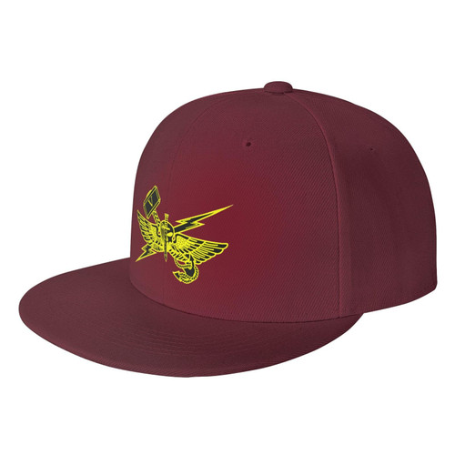 JPFFKXYH 5th ANGLICO Unisex Flat Brim Visor Baseball Cap Adjustable Snapback Baseball Caps Dad Hats Dark Red