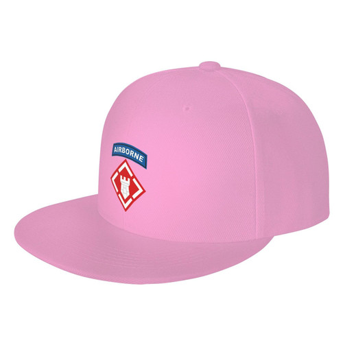 JPFFKXYH 20th Engineer Brigade with Airborne Tab Unisex Flat Brim Visor hat Adjustable Baseball Cap Pink