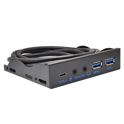 JMT 3.5in USB3.2 Gen2 Floppy Drive Front Panel 10Gbps with Audio Port USB-C Port 19Pin/9Pin Suitable for Type-E Interface 3.5in Floppy Disk Bay (with USB 3.0 19Pin)