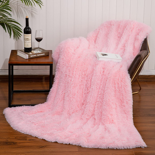 Zareas Soft Faux Fur Throw Blanket, 50" x 60" Plush Sherpa Blanket for Couch, Thick Warm Blankets for Winter, Fluffy Fleece Blanket, Fluffy Cozy Plush Fleece Comfy Blanket for Couch Sofa Bed, Pink Zareas Soft Faux Fur Throw Blanket, 50" x 60" Plush Sherpa Blanket for Couch, Thick Warm Blankets for Winter, Fluffy Fleece Blanket, Fluffy Cozy Plush Fleece Comfy Blanket for Couch Sofa Bed, Pink