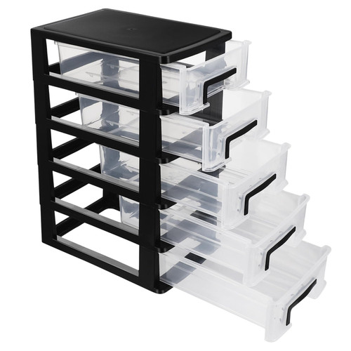 Toyvian 5 Layered Drawer Small Storage Drawers Plastic Drawers Organizer Clear Storage Bins with Drawers Plastic Drawer Storage Containers Type Closet Storage Boxes for Office Home