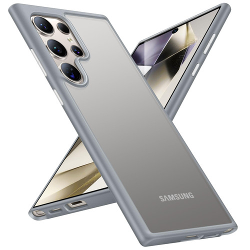 TORRAS Shockproof Designed for Samsung Galaxy S24 Ultra Case 6.8'',12FT Military Grade Drop Tested, Protective Hard Semi-Clear Matte Back & Soft Edge Slim Galaxy S24 Ultra Case Guardian Series, Grey