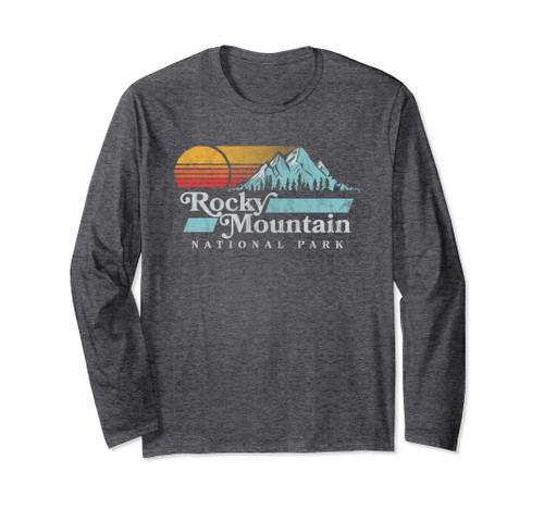 Rocky Mountain National Park Vintage Distressed Graphic Long Sleeve T-Shirt