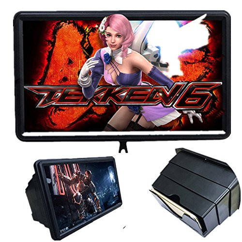 Screen Magnifier Mobile Projector Smartphone 12" 3D HD Magnifier Support iPhone X / 8/8 Plus / 7/7 Plus / 6 / 6s / 6 Plus / 6s Plus and All Other Smartphones (Black)