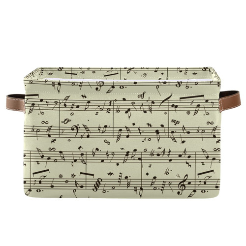 Music Notes Rectangular Storage Bin Basket with Handles - Toy Bins Laundry Storage Basket for Kids Toy Pets Room Closet Music Notes Rectangular Storage Bin Basket with Handles - Toy Bins Laundry Storage Basket for Kids Toy Pets Room Closet