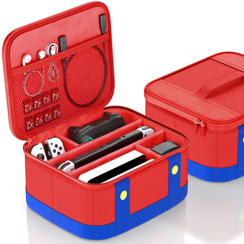 Larstylee Switch Carry Case, Storage Carrying Case Compatible With Nintendo Switch/Switch OLED Soft Shell Protective Travel Case for Switch Console Pro Controller & Accessories