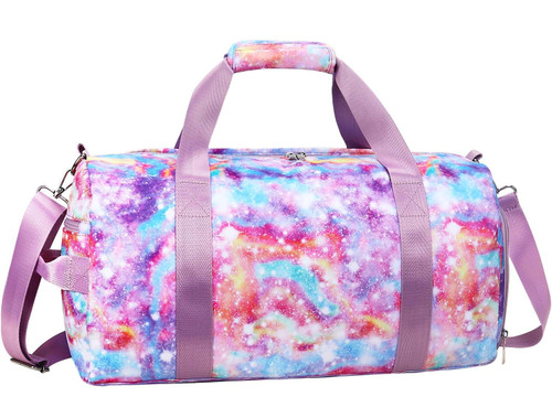 Gym Travel Duffle Bag for Girls - Gymnastics Sports Dance Bag with Shoe Compartment & Wet Pocket Galaxy Kids Travel Bag Teens Weekender Sleepover Carry On Bag Gym Travel Duffle Bag for Girls - Gymnastics Sports Dance Bag with Shoe Compartment & Wet Pocket Galaxy Kids Travel Bag Teens Weekender Sleepover Carry On Bag