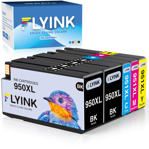 FLYINK 950xl 951xl Ink Cartridges Color Combo Pack for HP OfficeJet Pro 8600 8610 8620 8625 Printer