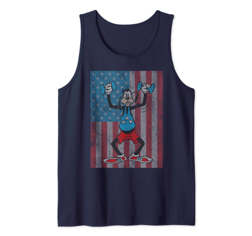Disney - Goofy Pumping Iron Americana Tank Top