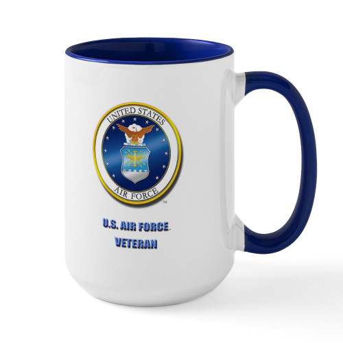 CafePress U.S. AIR FORCE VETERAN Mugs 15 oz (444 ml) Ceramic Coffee Mug