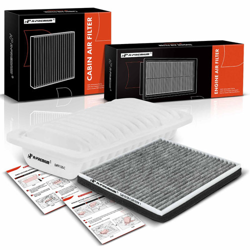 A-Premium 2-PC Engine & Cabin Air Filter with Activated Carbon Compatible with Scion xA, xB, 2004-2006 & Toyota Echo 2000-2005, 1.5L Replace# A15363, C38188