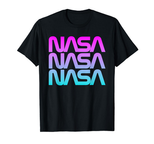 70s 80s Retro Vintage NASA Worm Retro NASA Pastel gradient T-Shirt 70s 80s Retro Vintage NASA Worm Retro NASA Pastel gradient T-Shirt