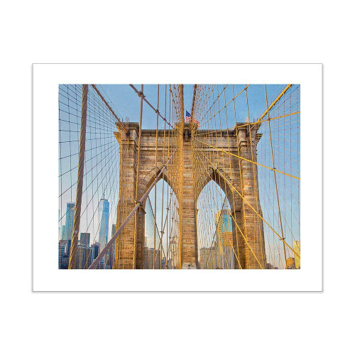 New York City Brooklyn Bridge 5x7 Inch Matted Photo Desk Print New York City Brooklyn Bridge 5x7 Inch Matted Photo Desk Print