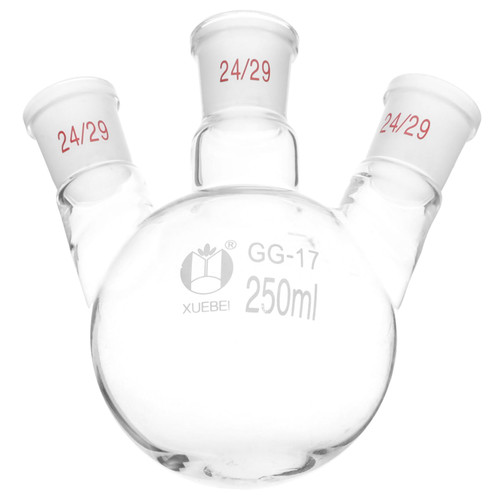 PartyKindom 3 Laboratory Flasks Round Bottom Flask Round Bottom Boiling Flask Distillation Apparatus Standard Taper Flask Laboratory Beaker Outer Joint Flask Reflux Flask White Glass Heating