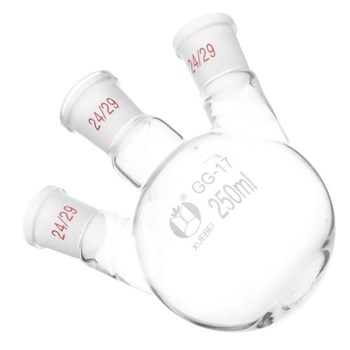 Mobestech 3 Round Bottom Boiling Flask Chemistry Laboratory Glassware Flask Container Distilling Flask Laboratory Container Lab Boiling Flasks Glass Container White External Spatula