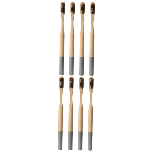 NIYANGLE 8 Pcs Natural Charcoal Toothbrush Adults Natural Bamboo Toothbrush Sensitive Toothbrush Toothbrushes Tooth Brush Eco Toothbrush Baby Toothbrush Long Handle Travel Wooden Bristles