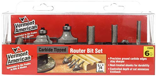 Vermont American 23000 Carbide Router Bit Set, 6-Piece